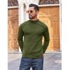 imageCOOFANDY Mens Mock Turtleneck Sweater Long Sleeve Basic Thermal Undershirt Slim Fit Lightweight Pullover SweatersArmy Green