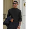 imageCOOFANDY Mens Mock Turtleneck Sweater Long Sleeve Basic Thermal Undershirt Slim Fit Lightweight Pullover SweatersBlack