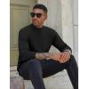 imageCOOFANDY Mens Mock Turtleneck Sweater Long Sleeve Basic Thermal Undershirt Slim Fit Lightweight Pullover SweatersBlack