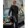 imageCOOFANDY Mens Mock Turtleneck Sweater Long Sleeve Basic Thermal Undershirt Slim Fit Lightweight Pullover SweatersBlack