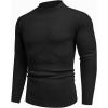 imageCOOFANDY Mens Mock Turtleneck Sweater Long Sleeve Basic Thermal Undershirt Slim Fit Lightweight Pullover SweatersBlack