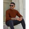 imageCOOFANDY Mens Mock Turtleneck Sweater Long Sleeve Basic Thermal Undershirt Slim Fit Lightweight Pullover SweatersBrown