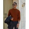 imageCOOFANDY Mens Mock Turtleneck Sweater Long Sleeve Basic Thermal Undershirt Slim Fit Lightweight Pullover SweatersBrown