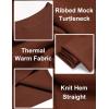 imageCOOFANDY Mens Mock Turtleneck Sweater Long Sleeve Basic Thermal Undershirt Slim Fit Lightweight Pullover SweatersBrown