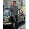 imageCOOFANDY Mens Mock Turtleneck Sweater Long Sleeve Basic Thermal Undershirt Slim Fit Lightweight Pullover SweatersDark Grey