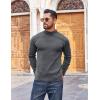 imageCOOFANDY Mens Mock Turtleneck Sweater Long Sleeve Basic Thermal Undershirt Slim Fit Lightweight Pullover SweatersDark Grey