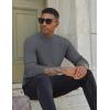 imageCOOFANDY Mens Mock Turtleneck Sweater Long Sleeve Basic Thermal Undershirt Slim Fit Lightweight Pullover SweatersDark Grey