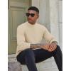 imageCOOFANDY Mens Mock Turtleneck Sweater Long Sleeve Basic Thermal Undershirt Slim Fit Lightweight Pullover SweatersKhaki