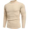imageCOOFANDY Mens Mock Turtleneck Sweater Long Sleeve Basic Thermal Undershirt Slim Fit Lightweight Pullover SweatersKhaki