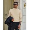 imageCOOFANDY Mens Mock Turtleneck Sweater Long Sleeve Basic Thermal Undershirt Slim Fit Lightweight Pullover SweatersKhaki