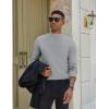 imageCOOFANDY Mens Mock Turtleneck Sweater Long Sleeve Basic Thermal Undershirt Slim Fit Lightweight Pullover SweatersLight Gray