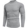 imageCOOFANDY Mens Mock Turtleneck Sweater Long Sleeve Basic Thermal Undershirt Slim Fit Lightweight Pullover SweatersLight Gray