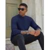imageCOOFANDY Mens Mock Turtleneck Sweater Long Sleeve Basic Thermal Undershirt Slim Fit Lightweight Pullover SweatersNavy Blue