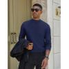 imageCOOFANDY Mens Mock Turtleneck Sweater Long Sleeve Basic Thermal Undershirt Slim Fit Lightweight Pullover SweatersNavy Blue