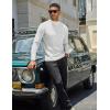 imageCOOFANDY Mens Mock Turtleneck Sweater Long Sleeve Basic Thermal Undershirt Slim Fit Lightweight Pullover SweatersWhite