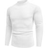 imageCOOFANDY Mens Mock Turtleneck Sweater Long Sleeve Basic Thermal Undershirt Slim Fit Lightweight Pullover SweatersWhite