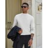 imageCOOFANDY Mens Mock Turtleneck Sweater Long Sleeve Basic Thermal Undershirt Slim Fit Lightweight Pullover SweatersWhite