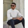 imageCOOFANDY Mens Mock Turtleneck Sweater Long Sleeve Basic Thermal Undershirt Slim Fit Lightweight Pullover SweatersWhite