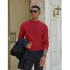 imageCOOFANDY Mens Mock Turtleneck Sweater Long Sleeve Basic Thermal Undershirt Slim Fit Lightweight Pullover SweatersWine Red