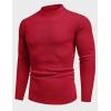 imageCOOFANDY Mens Mock Turtleneck Sweater Long Sleeve Basic Thermal Undershirt Slim Fit Lightweight Pullover SweatersWine Red