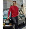 imageCOOFANDY Mens Mock Turtleneck Sweater Long Sleeve Basic Thermal Undershirt Slim Fit Lightweight Pullover SweatersWine Red