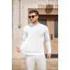 imageCOOFANDY Mens Mock Turtleneck Sweater Long Sleeve Knitted Slim Fit Casual Half Neck Pullover SweatersWhite