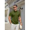 imageCOOFANDY Mens Mock Turtleneck Sweater Short Sleeve Casual Knitted TShirts Thermal Tops Solid Basic TeeArmy Green