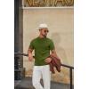 imageCOOFANDY Mens Mock Turtleneck Sweater Short Sleeve Casual Knitted TShirts Thermal Tops Solid Basic TeeArmy Green