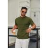 imageCOOFANDY Mens Mock Turtleneck Sweater Short Sleeve Casual Knitted TShirts Thermal Tops Solid Basic TeeDark Green