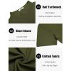 imageCOOFANDY Mens Mock Turtleneck Sweater Short Sleeve Casual Knitted TShirts Thermal Tops Solid Basic TeeDark Green