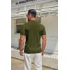 imageCOOFANDY Mens Mock Turtleneck Sweater Short Sleeve Casual Knitted TShirts Thermal Tops Solid Basic TeeDark Green