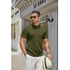 imageCOOFANDY Mens Mock Turtleneck Sweater Short Sleeve Casual Knitted TShirts Thermal Tops Solid Basic TeeDark Green