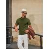 imageCOOFANDY Mens Mock Turtleneck Sweater Short Sleeve Casual Knitted TShirts Thermal Tops Solid Basic TeeDark Green