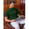 imageCOOFANDY Mens Mock Turtleneck Sweater Short Sleeve Slim Fit Turtle Neck Sweaters Casual Basic Tee Ribbed Knit Pullover TopsGreen