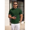 imageCOOFANDY Mens Mock Turtleneck Sweater Short Sleeve Slim Fit Turtle Neck Sweaters Casual Basic Tee Ribbed Knit Pullover TopsGreen