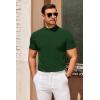imageCOOFANDY Mens Mock Turtleneck Sweater Short Sleeve Slim Fit Turtle Neck Sweaters Casual Basic Tee Ribbed Knit Pullover TopsGreen
