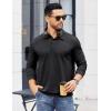 imageCOOFANDY Mens Polo Sweatshirts Long Sleeve Casual Lightweigt Polo Shirts Button Down Golf ShirtBlack
