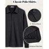 imageCOOFANDY Mens Polo Sweatshirts Long Sleeve Casual Lightweigt Polo Shirts Button Down Golf ShirtBlack