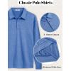 imageCOOFANDY Mens Polo Sweatshirts Long Sleeve Casual Lightweigt Polo Shirts Button Down Golf ShirtBlue