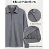imageCOOFANDY Mens Polo Sweatshirts Long Sleeve Casual Lightweigt Polo Shirts Button Down Golf ShirtDark Gray