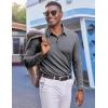 imageCOOFANDY Mens Polo Sweatshirts Long Sleeve Casual Lightweigt Polo Shirts Button Down Golf ShirtDark Gray
