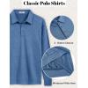 imageCOOFANDY Mens Polo Sweatshirts Long Sleeve Casual Lightweigt Polo Shirts Button Down Golf ShirtDemin Blue