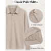 imageCOOFANDY Mens Polo Sweatshirts Long Sleeve Casual Lightweigt Polo Shirts Button Down Golf ShirtKhaki