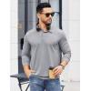 imageCOOFANDY Mens Polo Sweatshirts Long Sleeve Casual Lightweigt Polo Shirts Button Down Golf ShirtLight Grey