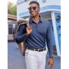imageCOOFANDY Mens Polo Sweatshirts Long Sleeve Casual Lightweigt Polo Shirts Button Down Golf ShirtNavy Blue