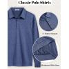 imageCOOFANDY Mens Polo Sweatshirts Long Sleeve Casual Lightweigt Polo Shirts Button Down Golf ShirtNavy Blue