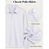imageCOOFANDY Mens Polo Sweatshirts Long Sleeve Casual Lightweigt Polo Shirts Button Down Golf ShirtWhite