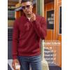 imageCOOFANDY Mens Quarter Zip Pullover Fleece Lined Sweatshirts Long Sleeve Mock Neck Sweater with PocketWine Red