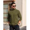 imageCOOFANDY Mens Quarter Zip Pullover Long Sleeve Casual 14 Zip Sweatshirt Lightweight Solid Mock Neck Sweater PoloArmy Green