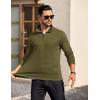 imageCOOFANDY Mens Quarter Zip Pullover Long Sleeve Casual 14 Zip Sweatshirt Lightweight Solid Mock Neck Sweater PoloArmy Green